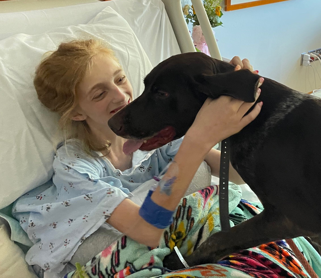 Bailey Lux and her dog, Dixie