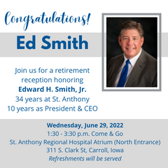 Ed Smith Retires as President and CEO of St. Anthony