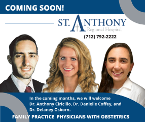 Three New Physicians to Join St. Anthony Clinic