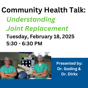 Dr. Goding and Dr. Dirkx to Host Community Health Talk